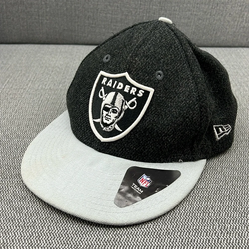 Oakland Raiders Logo NFL New Era 9Fifty Gray SnapBack Adjustable Cap Hat‎ OS